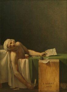 The Death of Marat. Jacques Louis David . 1793